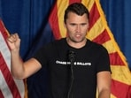 Co-founder of Turning Point USA Charlie Kirk speaks during the rally of Republican U.S. vice presidential nominee Senator JD Vance in Scottsdale, Arizona, U.S. November 2, 2024. 