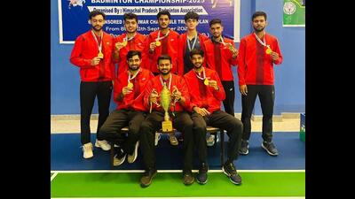 A 10-member team from Haryana won gold medal at the North zone interstate team and individual badminton tournament held at Una in Himachal Pradesh from September 8 to 11. (HT Photo)