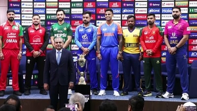 Captains of all eight teams and President of the Asian Cricket Council (ACC), Mohsin Naqvi, pose for a picture (ANI Grab ) Captains of all eight teams and President of the Asian Cricket Council (ACC), Mohsin Naqvi, pose for a picture (ANI Grab )