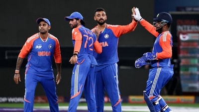 Varun Chakaravarthy also claimed the crucial wicket of Mohammad Zohaib as India didn't give the UAE batters any chance to fight back. (AFP) Varun Chakaravarthy also claimed the crucial wicket of Mohammad Zohaib as India didn't give the UAE batters any chance to fight back. (AFP)