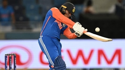 Abhishek Sharma became the fourth Indian player to start a T20I innings with a first-ball six. (AFP) Abhishek Sharma became the fourth Indian player to start a T20I innings with a first-ball six. (AFP)