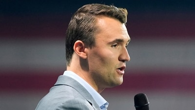 Turning Point USA Founder Charlie Kirk speaks at the Turning Point Believers' Summit, July 26, 2024, in West Palm Beach. (AP) Turning Point USA Founder Charlie Kirk speaks at the Turning Point Believers' Summit, July 26, 2024, in West Palm Beach. (AP)
