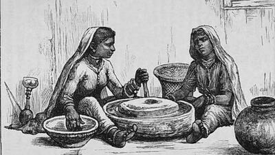 Congress woman candidate Lakshmibai Thuse was ridiculed based on her election symbol – the portable stone hand-mill. Grains like wheat, jowar, or bajra were ground for daily use in a portable hand-mill. (Courtesy: Juvenile Missionary Herald (PIC FOR REPRESENTATION)) Congress woman candidate Lakshmibai Thuse was ridiculed based on her election symbol – the portable stone hand-mill. Grains like wheat, jowar, or bajra were ground for daily use in a portable hand-mill. (Courtesy: Juvenile Missionary Herald (PIC FOR REPRESENTATION))
