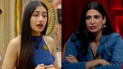 Dhanashree Verma and Aahana Kumar's fight in Rise & Fall. Dhanashree Verma and Aahana Kumar's fight in Rise & Fall.