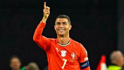 Portugal's forward #07 Cristiano Ronaldo celebrates after scoring the 1-2 penalty goal during the 2026 World Cup qualifiers Europe zone group F football match between Hungary and Portugal on September 9 (AFP) Portugal's forward #07 Cristiano Ronaldo celebrates after scoring the 1-2 penalty goal during the 2026 World Cup qualifiers Europe zone group F football match between Hungary and Portugal on September 9 (AFP)