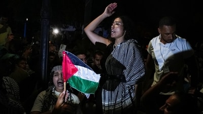 Supporters of Global Sumud Flotilla gather to show support in Sidi Bou Said port, Tunisia (REUTERS/Representative)