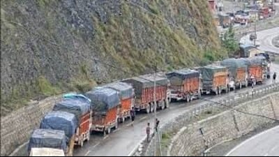 On September 2, a massive landslide struck the highway near Tharad-Jakheni in Udhampur district, burying the road under heavy debris, the NHAI official said. (File)