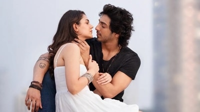 Aneet Padda and Ahaan Panday in a still from Mohit Suri's romantic drama Saiyaara. Aneet Padda and Ahaan Panday in a still from Mohit Suri's romantic drama Saiyaara.