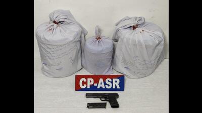 The heroin seized by Amritsar cops. The heroin seized by Amritsar cops.