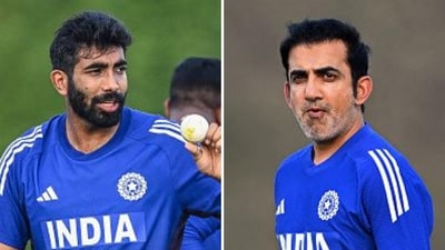 Will Gautam Gambhir, left, give Jasprit Bumrah a game against the UAE tonight? (AFP Images) Will Gautam Gambhir, left, give Jasprit Bumrah a game against the UAE tonight? (AFP Images)