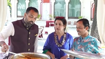 Farah Khan and Dileep cooked with the king of Mewar, Lakshyaraj Singh.