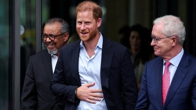 Britain’s Prince Harry, center, in London on Wednesday. Britain’s Prince Harry, center, in London on Wednesday.