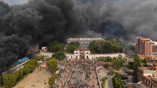 The fresh wave of protests on Tuesday went out of control, with protestors torching various government and private buildings. (AP)