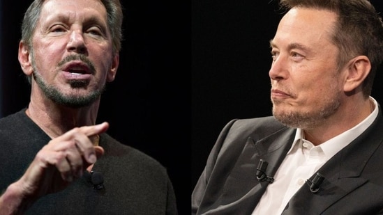 Oracle's Larry Ellison and Tesla's Elon Musk. (HT)