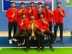 A 10-member team from Haryana won gold medal at the North zone interstate team and individual badminton tournament held at Una in Himachal Pradesh from September 8 to 11. (HT Photo)