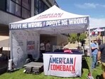 Charlie Kirk was sitting in a tent at the Utah Valley University event when he was shot. 