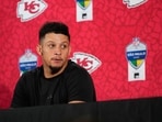 Kansas City Chiefs quarterback Patrick Mahomes speaks during a news conference Kansas City Chiefs quarterback Patrick Mahomes speaks during a news conference