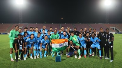 Without a number of regular players, India won bronze in the CAFA Nations Cup beating Oman on penalties. (AIFF) Without a number of regular players, India won bronze in the CAFA Nations Cup beating Oman on penalties. (AIFF)