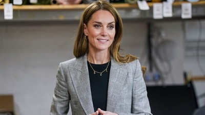 Kate Middleton's necklace with her kids and husband, Prince William's initials, caught the internet's attention. (AP) Kate Middleton's necklace with her kids and husband, Prince William's initials, caught the internet's attention. (AP)