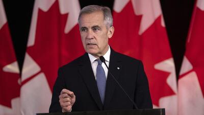 Canada Prime Minister Mark Carney delivers opening remarks at the Liberal caucus in Edmonton, Alberta, Canada on Wednesday. (AP) Canada Prime Minister Mark Carney delivers opening remarks at the Liberal caucus in Edmonton, Alberta, Canada on Wednesday. (AP)