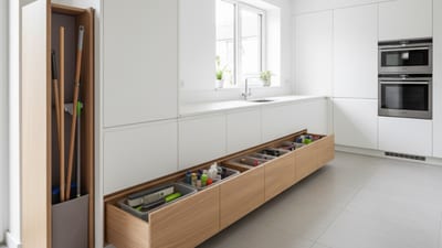 Broom drawers are the easiest way to organise your cleaning supplies at home! (AI generated) Broom drawers are the easiest way to organise your cleaning supplies at home! (AI generated)