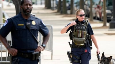 U.S. Capitol Police Officers responded to a bomb threat at the headquarters of the democratic party in Washington DC. (AP Representational) U.S. Capitol Police Officers responded to a bomb threat at the headquarters of the democratic party in Washington DC. (AP Representational)