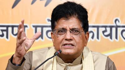Patna, Sep 11 (ANI): Union Minister Piyush Goyal addresses a press conference at the BJP office, in Patna on Thursday. (ANI Photo) (Rahul Sharma)