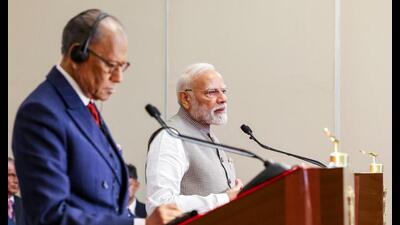 Prime Minister Narendra Modi and Mauritius Prime Minister Navin Ramgoolam, during a joint media statement, in Varanasi on Thursday. (DPR PMO/ANI Photo) Prime Minister Narendra Modi and Mauritius Prime Minister Navin Ramgoolam, during a joint media statement, in Varanasi on Thursday. (DPR PMO/ANI Photo)