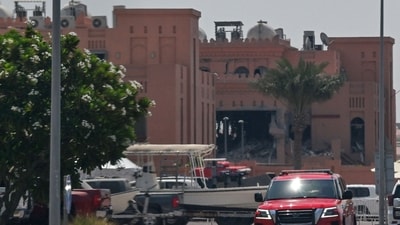 A Qatari security force member was also killed in the strike. (AFP)