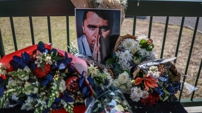 A general view of a wreath laid by mourners outside the US Embassy in Pretoria on September 11, 2025 following the fatal shooting of US youth activist and influencer Charlie Kirk. (AFP) A general view of a wreath laid by mourners outside the US Embassy in Pretoria on September 11, 2025 following the fatal shooting of US youth activist and influencer Charlie Kirk. (AFP)