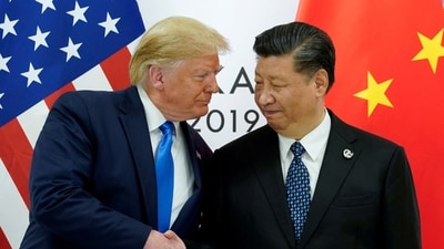 US President Donald Trump with China's President Xi Jinping at the G20 leaders summit in Osaka, Japan, June 29, 2019. (Reuters)