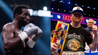 Terence Crawford and Canelo Alvarez will face each other on Friday during the weigh-in before their historic fight on September 13. (X)