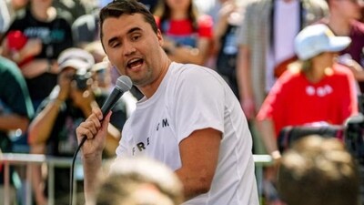 Charlie Kirk spoke about 'assassination culture' in an April 8 post. (X/@Artemisfornow) Charlie Kirk spoke about 'assassination culture' in an April 8 post. (X/@Artemisfornow)