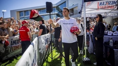 President Donald Trump blamed the 'radical left' for Charlie Kirk's murder. (X/@RedLineReportt) President Donald Trump blamed the 'radical left' for Charlie Kirk's murder. (X/@RedLineReportt)