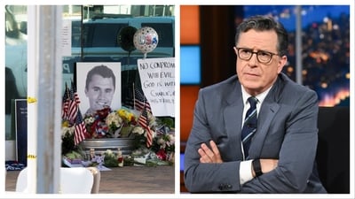 Stephen Colbert expressed condolences for Charlie Kirk, who was fatally shot during a Turning Point USA event. Stephen Colbert expressed condolences for Charlie Kirk, who was fatally shot during a Turning Point USA event.