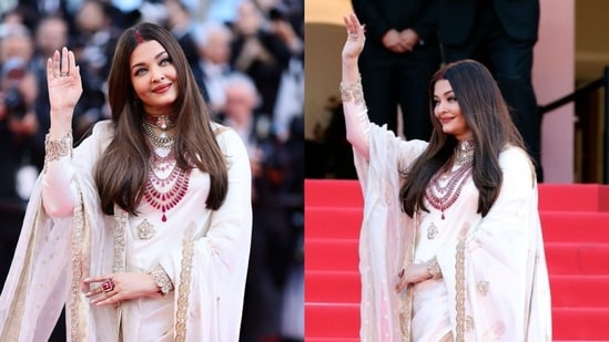 Aishwarya Rai flaunts sindoor, draped in ivory for first Cannes 2025 appearance
