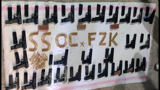 The weapons seized by cops in Fazilka.