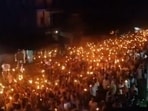 Several student groups held a torch march in Assam's Golakganj this week. Several student groups held a torch march in Assam's Golakganj this week.