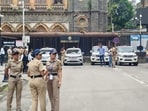 Police investigating the Bombay High court premises after a bomb threat email. Police investigating the Bombay High court premises after a bomb threat email.