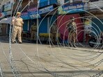 Security personnel stand guard as restrictions under Section 163 of the BNSS remain in force, in Doda district, on Thursday. (PTI) Security personnel stand guard as restrictions under Section 163 of the BNSS remain in force, in Doda district, on Thursday. (PTI)