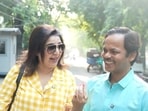 Farah Khan visits Delhi with her cook Dilip. Farah Khan visits Delhi with her cook Dilip.
