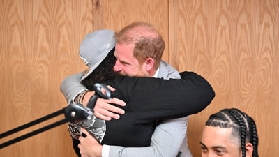 Britain's Prince Harry visits the Community Recording Studio (CRS), in Nottingham, Britain, September 9, 2025.   Paul Grover/Pool via REUTERS (via REUTERS)