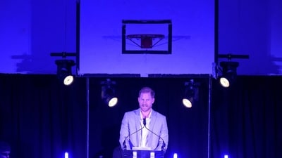 Britain's Prince Harry speaks on the day of his visit to the Community Recording Studio (CRS), in Nottingham, Britain, September 9, 2025.   Paul Grover/Pool via REUTERS (via REUTERS)