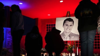 Charlie Kirk was speaking at Utah Valley University, addressing students at his signature ‘Prove Me Wrong’ debate. (AP) Charlie Kirk was speaking at Utah Valley University, addressing students at his signature ‘Prove Me Wrong’ debate. (AP)