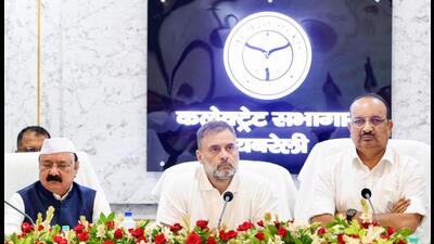 Congress leader Rahul Gandhi with Uttar Pradesh minister Dinesh Pratap Singh and Amethi MP KL Sharma, at a meeting in Rae Bareli on Thursday. (FILE) Congress leader Rahul Gandhi with Uttar Pradesh minister Dinesh Pratap Singh and Amethi MP KL Sharma, at a meeting in Rae Bareli on Thursday. (FILE)