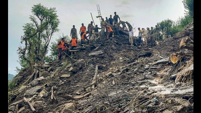 Following incessant rains in August this year that left a trail of death and destruction across Jammu region, land subsidence has damaged over 65 houses in two villages in Poonch and Ramban districts, prompting district administrations to swing into action. (PTI File) Following incessant rains in August this year that left a trail of death and destruction across Jammu region, land subsidence has damaged over 65 houses in two villages in Poonch and Ramban districts, prompting district administrations to swing into action. (PTI File)