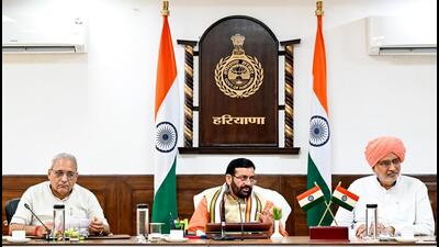 Haryana chief minister Nayab Singh Saini during a meeting in Chandigarh on Friday. (Sourced: X) Haryana chief minister Nayab Singh Saini during a meeting in Chandigarh on Friday. (Sourced: X)