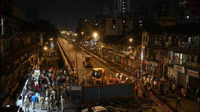 Mumbai, India. Sep 12, 2025: The Elphinstone Bridge in the Prabhadevi area of Mumbai was closed for two years. The Mumbai Metropolitan Region Development Authority (MMRDA) will demolish the bridge and construct the new Elphinstone Bridge along with the Seree-Worli Connector. Mumbai, India. Apr 09, 2025. (Photo by Raju Shinde/HT Photo) (Raju Shinde)