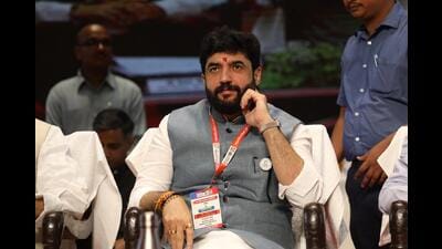 Union minister of state Murlidhar Mohol during the event at Indira Gandhi Pratishthan in Lucknow. (HT) Union minister of state Murlidhar Mohol during the event at Indira Gandhi Pratishthan in Lucknow. (HT)