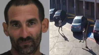 Surveillance footage showed Cobos-Martinez attacking Nagamallaiah with a machete. (X) Surveillance footage showed Cobos-Martinez attacking Nagamallaiah with a machete. (X)